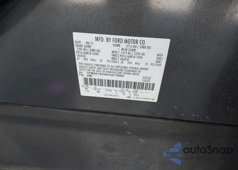 2017 Ford Explorer Xlt z USA, uszkodzony, nr VIN 1FM5K7DH8HGD79689